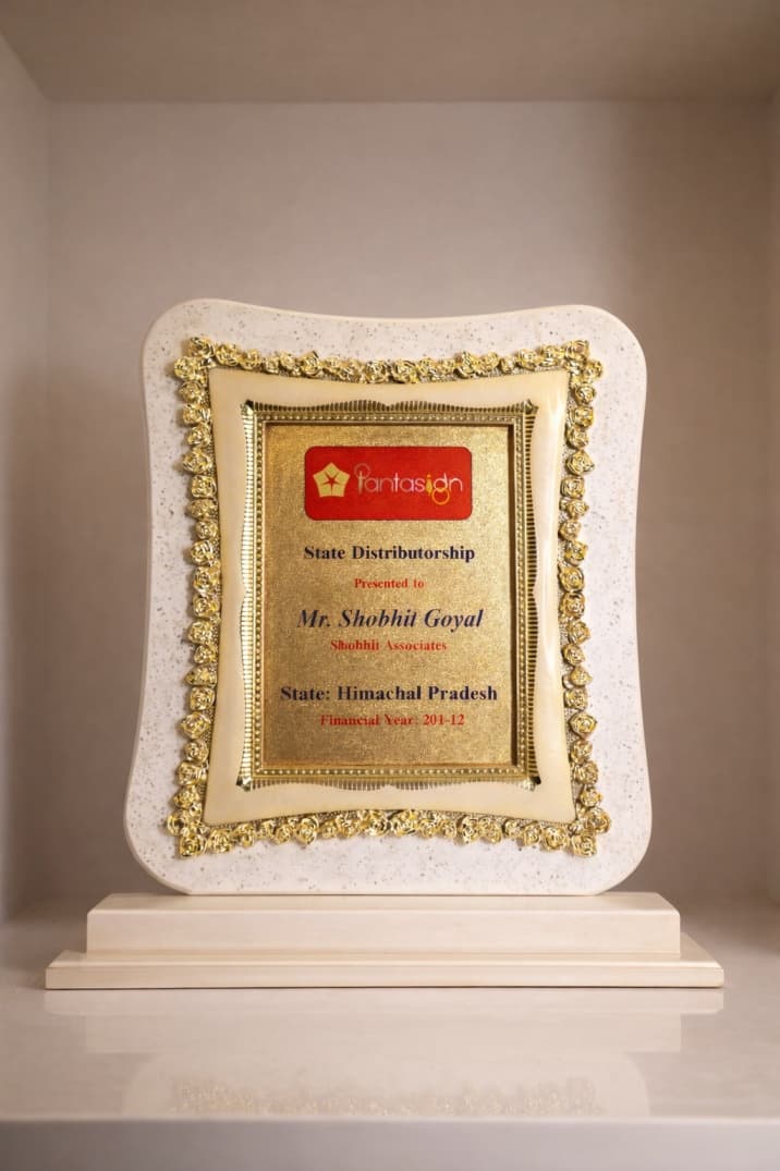 Pantasign Award plaque for state distributorship