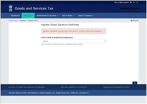 “Failed to Establish Connection to emSigner”